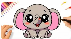 КАК ЛЕГКО НАРИСОВАТЬ СЛОНИКА 🐘❤️