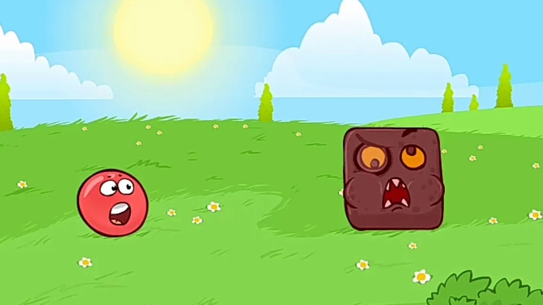 прохождение красного шарика: зелёные холмы. *Red Ball 4*