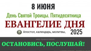 8 июня воскресенье Троица Евангелие дня 2025 с толкованием