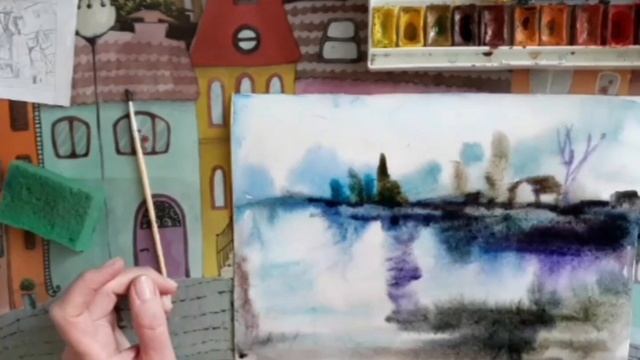 Дареджан Черткоти. Этюд.Акварель.Песня Марии Кодалаевой на осетинском языке