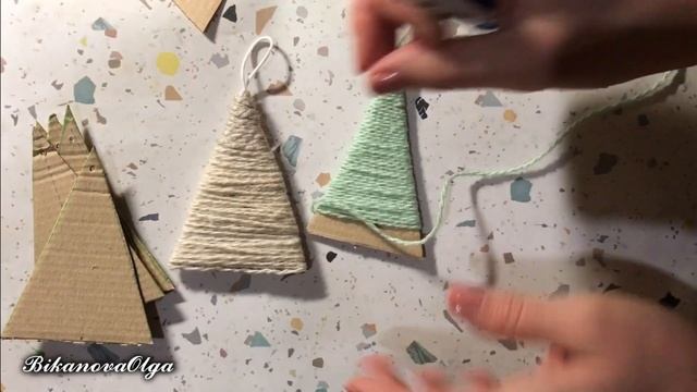 Зимние поделки из картона и пряжи. #поделкисвоимирука?