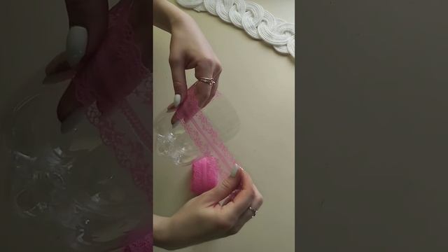 Как сделать корзину из шнура и кружева/How to make a basket from co