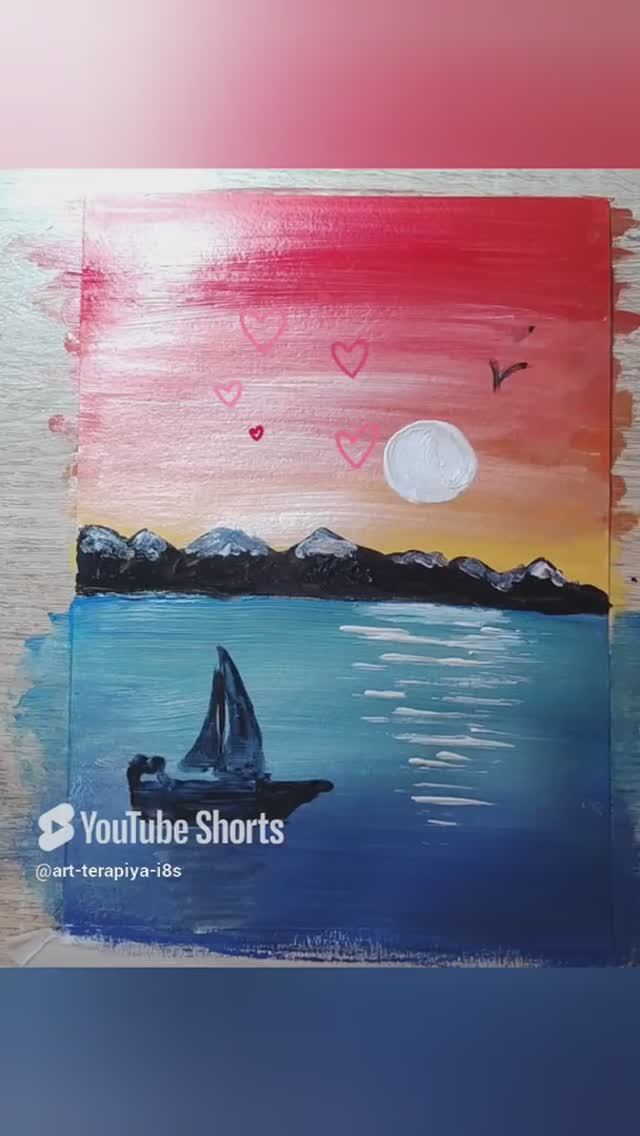 РИСОВАНИЕ С ДЕТЬМИ/ПРОСТОЙ ПЕЙЗАЖ 👍🥰
