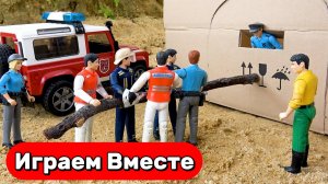 Машинки мультики 🚓 Полицейские и пожарные спасают машинку ! Игрушки мультики детям