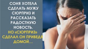 Соня хотела сделать мужу сюрприз и рассказать радостную новость. Но сюрприз сделал он, привёл домой