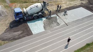 Бетонирование площадки под трибуны ст. Багаевская