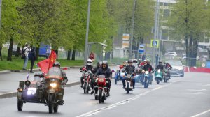 Ретро-парад в Санкт-Петербурге, 24 мая 2025, мотоциклы и первая колонна автобусов