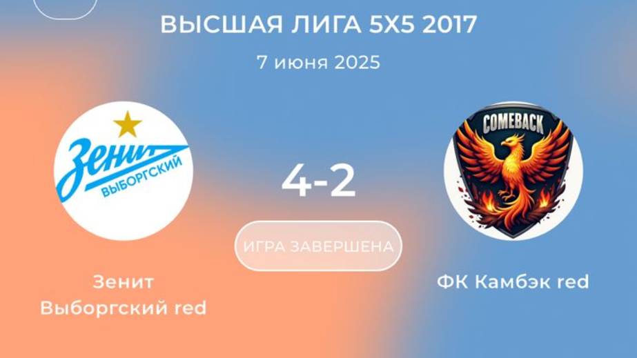 07.06.25 Зенит - ФК Камбэк 2ая игра