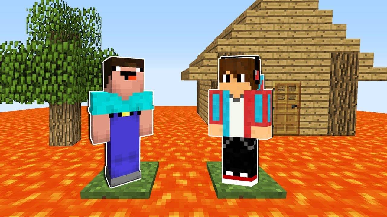 НУБ  В МИРЕ ПОЛ ЭТО ЛАВА В МАЙНКРАФТ ! НУБИК ПРОТИВ ТРОЛЛИНГ ПАРКУР И ЛОВУШКА MINECRAFT