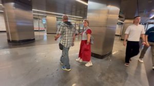 Современное московское метро в Москва Сити - станция Деловой Центр