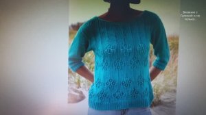 Ажурный узор для джемпера с горловиной лодочка..