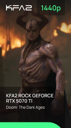 Тест видеокарты KFA2 ROCK GeForce RTX 5070 Ti Black | DOOM: The Dark Ages | 1440p (2K) разрешение