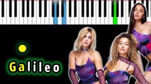 ВИА ГРА - Galileo | Piano_Tutorial | Разбор | КАРАОКЕ | НОТЫ + MIDI