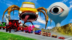 Большие и Маленькие Машины Безумствуют На Скоростном Спуске в Beamng.drive