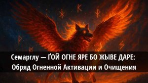 Семарглу — ҐОЙ ОГНЕ ЯРЕ БО ЖЫВЕ ДАРЕ Обряд Огненной Активации и Очищения  Александр Жарков
