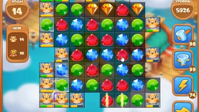 5926 уровень в игре Сокровища Пиратов. смотреть онлайн