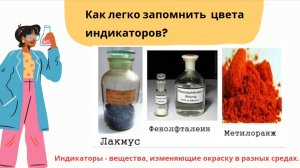 Изменение окраски индикаторов в различных средах.
Как легко и быстро за 2 мин запомнить 12 цветов?