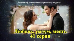 Обзор турецкого сериала "Любовь, разум, месть" 41 серия