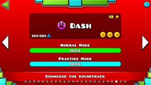 Dash by RobTop Geometry Dash level 100% all coin