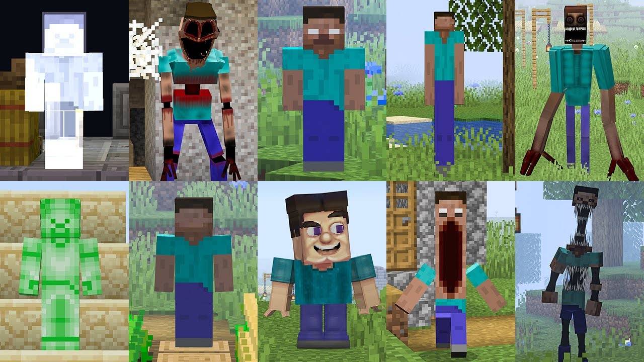 ВСЕ ВИДЫ СТРАШНЫХ СТИВОВ В МАЙНКРАФТ ! МОД STEVE HORROR MOD MINECRAFT