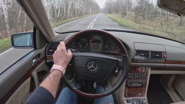 Mercedes-Benz S-Class W140 1994 [3.5 TURBO-D 150л.с.] POV TEST DRIVE