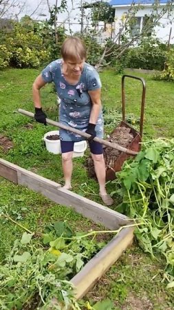 Делаем новые грядки. #мульчирование #огород #природноеземледелие #грядки