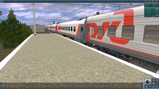 Электровоз ЭП2К-042 прибывает на станцию Ишим с поездом смотреть онлайн