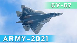 Пилотаж Су-57 на выставке АРМИЯ-2021.