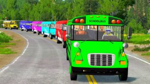 Автобусы против лежачих полицейских и поезда - BeamNG.Drive