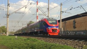 Электропоезда ЭП2Д-0289 "РЭКС" на станции Косино | Апрельский нормальный день 23.04.2025 г.