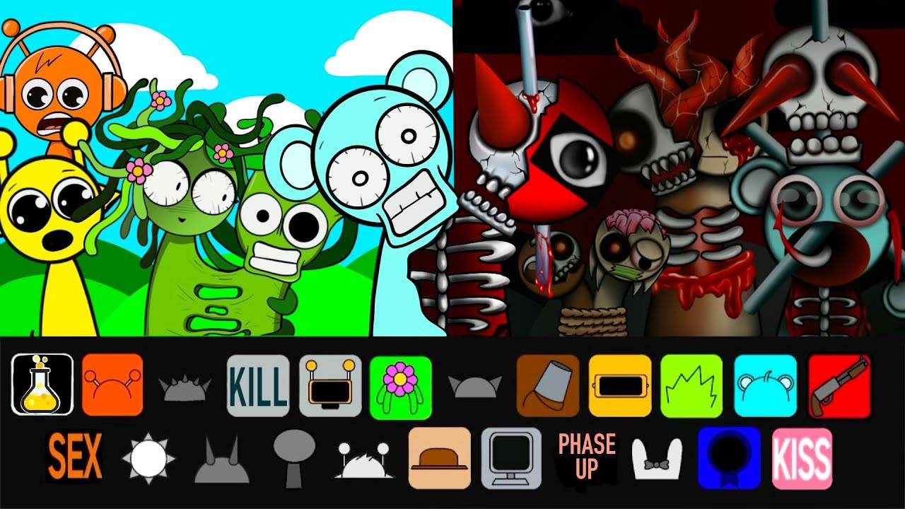 ВСЕ ФАЗЫ Incredibox Sprunki СПРУНКИ ЖУТКИЙ СИМБИОЗ 9