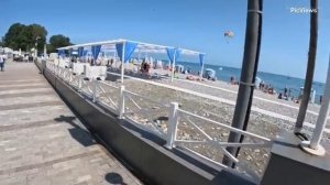 Сочи Лазаревское пляж Чайка сегодня 10 июня 2025. Какая сейчас погода на курорте, море чистое, пляж