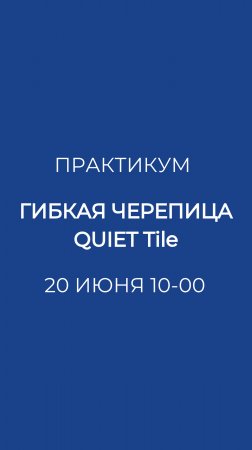 Практикум по монтажу гибкой черепицы QUIET Tile