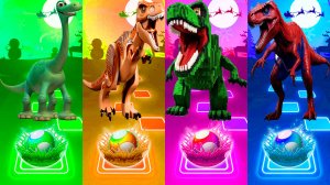 ДОБРЫЙ ДИНОЗАВР VS ЛЕГО ДИНО VS МАЙНКРАФТ ДИНО | МУЛЬТФИЛЬМЫ ДИНОЗАВРЫ в Tiles Hop 48 серия