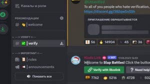 Как зайти и пройти верификацию на дискорд сервере Slap Ba