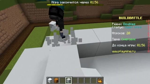 Строим снеговика на сервере! Нуб и про minecraft смотреть онлайн