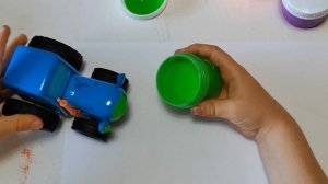 Пачкаем СИНИЙ ТРАКТОР красками