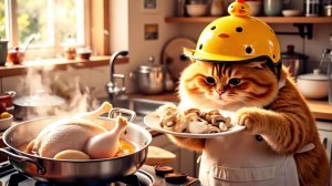 Котик - курочка с грибочками