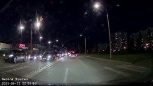 Видеорегистратор Neoline WowCam Wi-Fi. Съемка ночью.