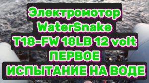 Электромотор WATERSNAKE T18-FW 18LB 12 volt первое испытание на открытой воде/