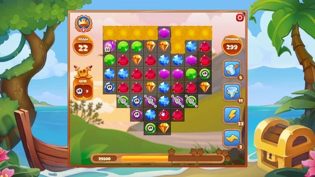Как пройти уровень 299 игры Сокровища Пиратов смотреть онлайн