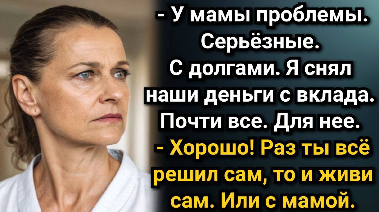 Ты отдал наши накопления своей маме? Вот и живи с ней! Аудио рассказы