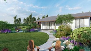 Ландшафтный дизайн участка "Сиреневый туман"