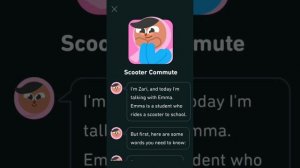 Scooter Commute (Chatting with Zari) - DuoLingo Listening Comprehension (En-Ru)