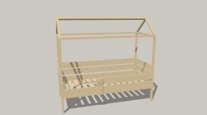 Shapr3d- Детскую кровать из бруса 40х40 и доски 140х18 проектирование и моделирование #3D