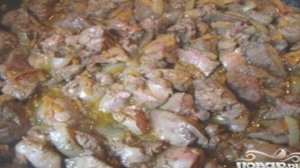 Картофель с куриной печенью