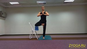 Поза Дерева №1 и №2 на стуле для йоги Айенгара / Tree Pose I & II using an Iyengar Yoga Chair