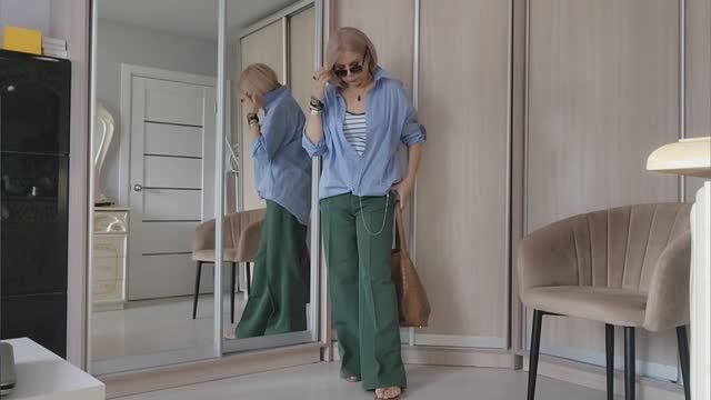 Лучшие сочетания цветов в одежде. Образы с зелёными брюками. смотреть онлайн