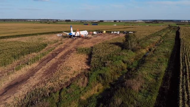 Чудо в кукурузе. Самолёт под Жуковским с Дрона. смотреть онлайн
