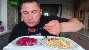 мукбанг/обжор/винегрет,макароны по флотски/